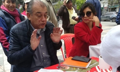 Un dirigente que acompaña a Mesa salió a reprochar el hecho registrado ayer I Foto: EL DEBER.