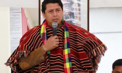 Óscar Barriga, en un acto en Chuquisaca/Foto. AN