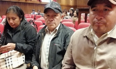 Dirigentes de la Chiquitanía durante un evento en La Paz el pasado mes de febrero. Foto. ANF
