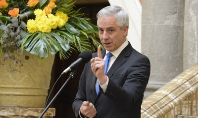 El presidente en ejercicio Álvaro García Linera .