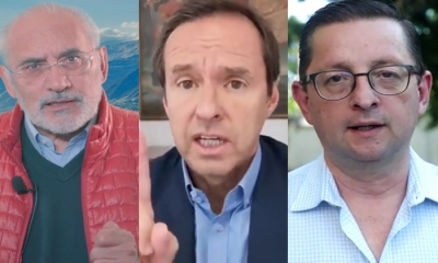 Carlos Mesa, Tuto Quiroga y Oscar Ortiz. Fotos/capturas de pantalla