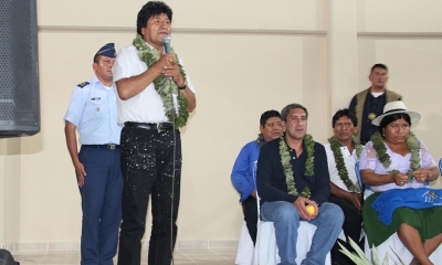  El presidente del Estado, Evo Morales Ayma, entregó Centro de Capacitación de Saneamiento Básico, en la localidad de Chipiriri.