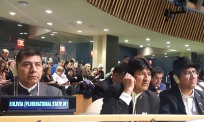 Fernando Huanacuni y Evo Morales. Foto: ABI