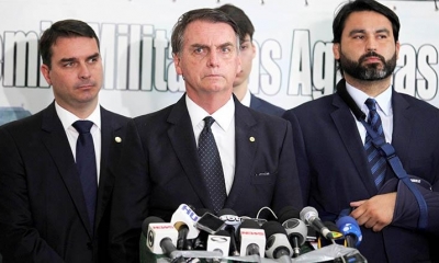 Jair Bolsonaro en conferencia de prensa, el sábado. | EFE