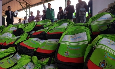 Mochilas  Chinas Licitadas con sobreprecio. Foto: Internet