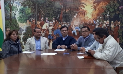 La reunión del Comité Pro Santa Cruz con los cívicos tarijeños. Foto: Comité Cívico Pro Santa Cruz