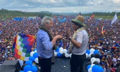 Álvaro García Linera y Evo Morales en Chimoré. Foto: archivo/Facebook Evo Morales