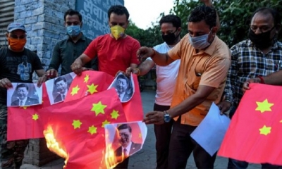 Activistas en India protestan por los incidentes en la frontera con China. | Fuente: AFP 
