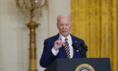 El presidente de EEUU, Joe Biden, en conferencia de prensa.