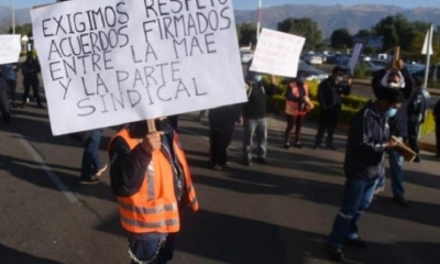 Protesta de trabajadores de Aasana. | José Rocha