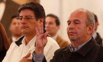 Justiniano y Murillo cuando fueron posesionados como ministros en 2019. Foto archivo / AP