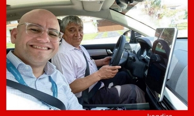  Elio Montes y el ministro de Obras Públicas, Iván Arias