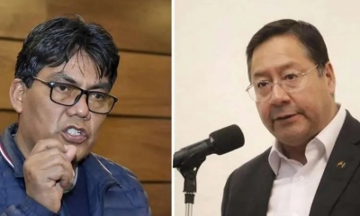El legislador Héctor Arce y el presidente Luis Arce Catacora