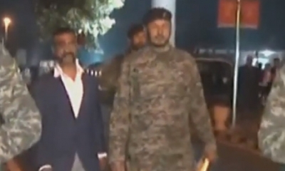 La televisión pakistaní transmite la entrega del piloto indio Abhinandan/Foto. Captura de pantalla