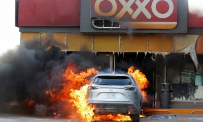 Imagen Ilustrativa / Incendio de automóviles tras detención de presuntos traficantes en Celaya, Guanajuato, México, 20 de junio de 2020.
