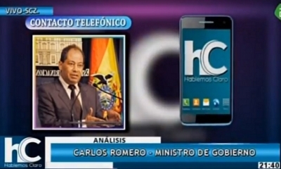El ministro de Gobierno, Carlos Romero / Captura de pantalla