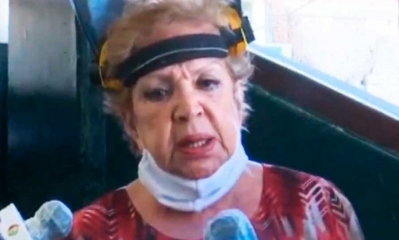 Rosario Canedo se pronunció en la FELCC. Foto: BTV.
