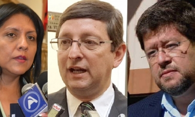 Gísela López, Óscar Ortiz y Samuel Doria Medina/Foto. Kandire