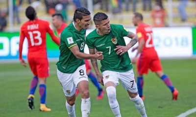 Gol celebrado en 2017 contra Chile.