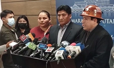 Conferencia de prensa de los jefes de Bancada del MAS