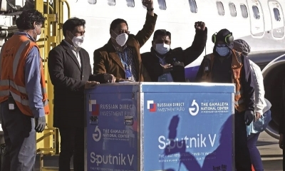 Las primeras vacunas Sputnik-V llegaron al país desde Rusia el 28 de enero de 2021. / Foto: AFP.