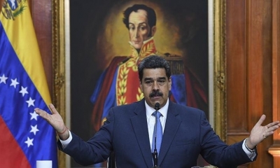El presidente venezolano Nicolás Maduro brinda un mensaje al país, en febrero. | AFP