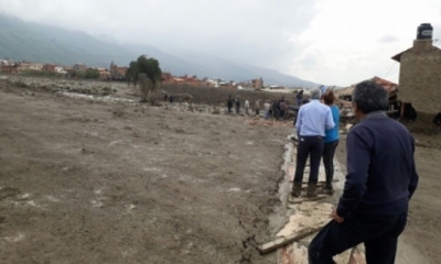 El gobernador señaló que el daño causado por la riada registrada en el municipio de Tiquipaya es la 