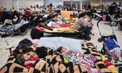 Personas que huyeron dela guerra en Ucrania