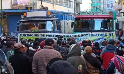 Bloquean cerca del Ministerio de Trabajo/Foto. Unitel 