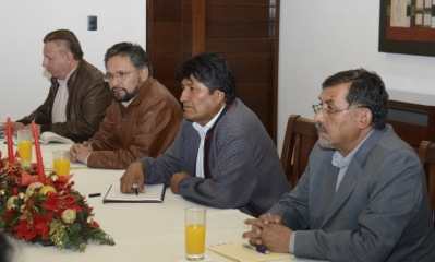 La reunión se realizó en la Casa Grande del Pueblo/Foto. ABI