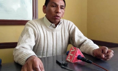  Leandro Mamani, secretario Ejecutivo de la Federación de Maestros de La Paz/Foto. RRSS