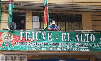 Oficinas de la Fejuve de El Alto. Foto: RC Noticias