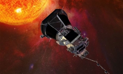 NASA-JHU-APL Pie de foto, Parker debe mantener siempre su escudo térmico apuntando al Sol.