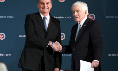 Jair Bolsonaro con Thomas Donohue, presidente de la Cámara de Comercio EE.UU. 18 de marzo de 2019/Foto. RRSS