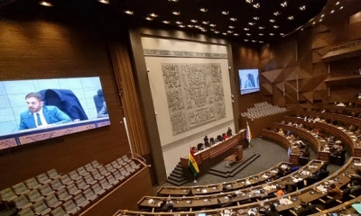 El ministro de Gobierno, Eduardo del Castillo, durante una pasada interpelación.
