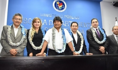 Acto de inauguración del nuevo edificio de la Fiscalía de Cochabamba. Foto: MJyTI