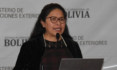 La viceministra de Gestión Institucional y Consular, Eva Chuquimia.