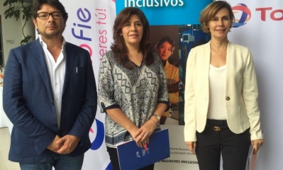 Julio Garret (SNV), Claudia San Martín (FIE), Maria Elisa Landívar (TOTAL)/Foto. RB