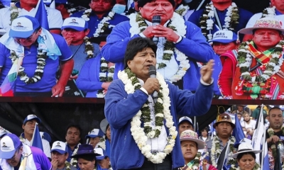 El expresidente Evo Morales, en un acto del MAS.