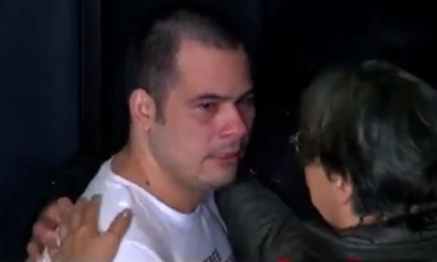 Familiares recibieron a Victor Parada/Foto. Captura de pantalla