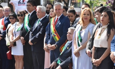 Gabriela Montaño en los actos protocolares de Santa Cruz/Foto. Vicepresidencia