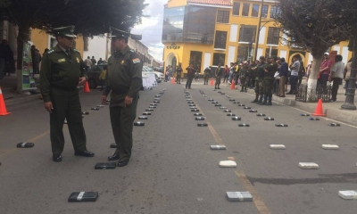 La FELCN-Potosí secuestra 155 kilos de cocaína con destino Chile/Foto. ABI