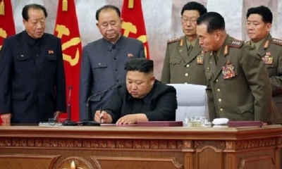 La agencia norcoreana no especificó cuándo tuvo lugar ni detalló las medidas adoptadas sobre la disuasión nuclear. | Fuente: KCNA | Fotógrafo: STR