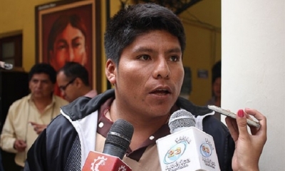 El dirigente de los cocaleros del trópico de Cochabamba, Leonardo Loza