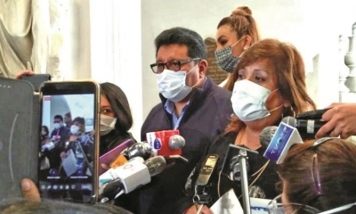 Los jefes de bancada del MAS en conferencia de prensa