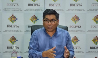 El ministro de Desarrollo Productivo y Economía Plural, Néstor Huanca