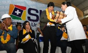 Morales celebró en Tarija la atención del SUS/Foto. ABI