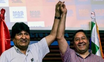 El Presidente Luis Arce y el representante del MAS, Evo Morales 