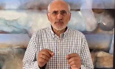 El expresidente Carlos Mesa en el video difundido hoy