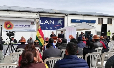 Acto de Implementación de Balanzas para el Control del Peso en Exportaciones de Minerales y Metales en Aeropuertos. Foto: RRSS